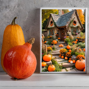 Pumpkin-Hütte HerbstHalloween-Wall-Poster Poster
