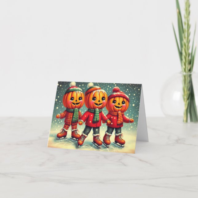 Pumpkin Ice Skaten Karte (Vorderseite)