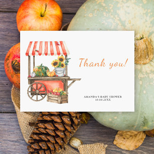 Pumpkin ist auf dem Weg Baby Shower Vielen Dank Dankeskarte