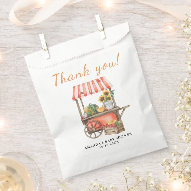 Pumpkin ist auf dem Weg Baby Shower Vielen Dank Geschenktütchen (Ausgeschnitten)