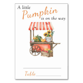 Pumpkin ist auf dem Weg Welcome Baby Dusche Tischnummer