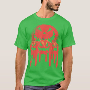 Pumpkin Jack O Lantern Scary Pumpkin Face Hallowee T-Shirt