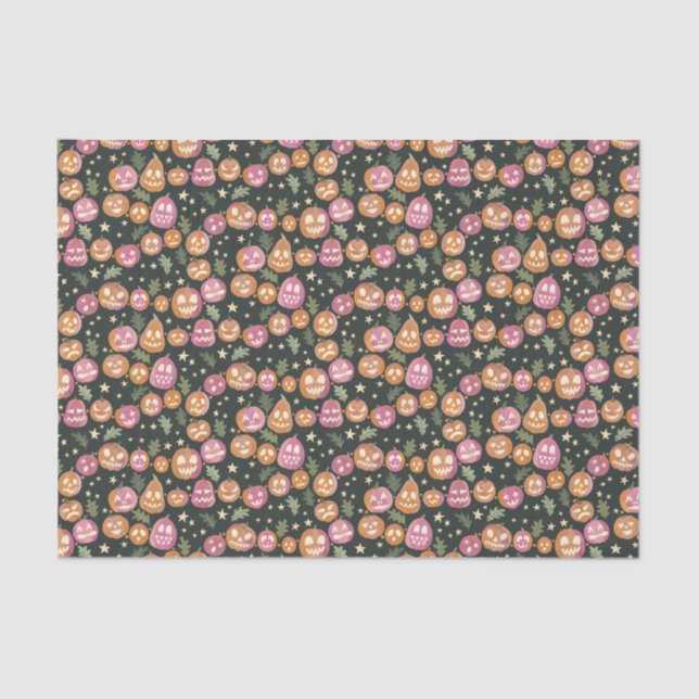 Pumpkin-Jack-o'-Laternenparade Seidenpapier (Vorderseite)