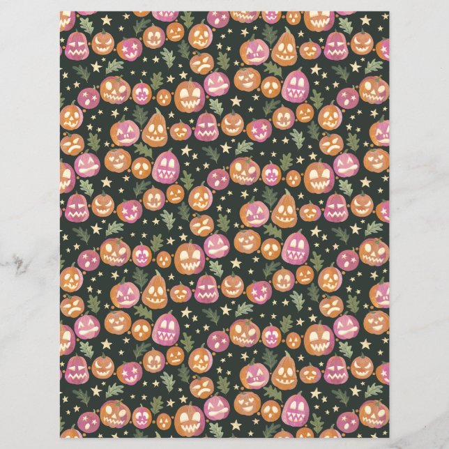 Pumpkin Jack-o''lantern Parade Scrapbook Paper (Vorderseite)