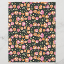 Pumpkin Jack-o''lantern Parade Scrapbook Paper