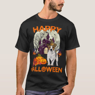 Pumpkin Jack Russell Terrier Happy Halloween Hund  T-Shirt