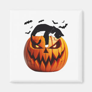 Pumpkin Katze Tuxedo Halloween bringen Spannung fü Magnet