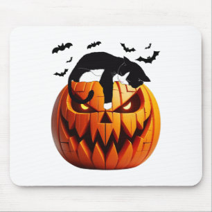 Pumpkin Katze Tuxedo Halloween bringen Spannung fü Mousepad