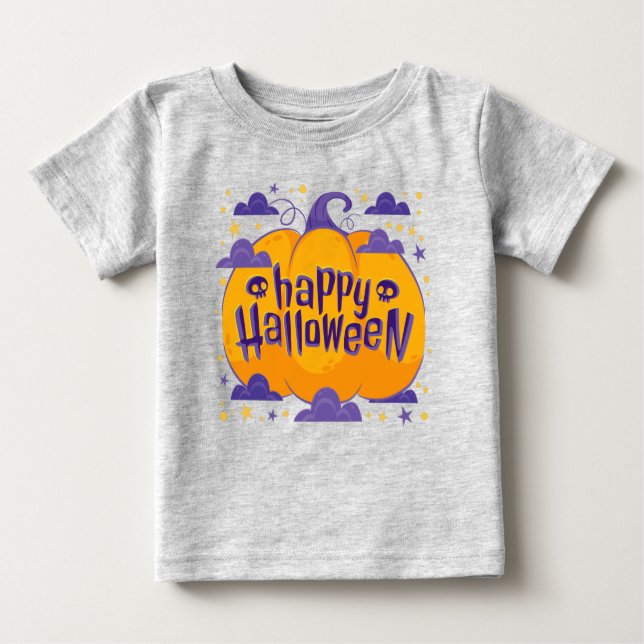 Pumpkin Kids Happy Halloween Baby T - Shirt (Vorderseite)