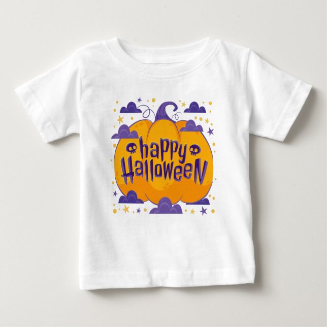 Pumpkin Kids Happy Halloween Baby T-shirt (Vorderseite)