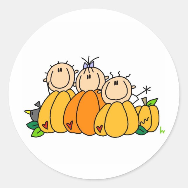 Pumpkin Kids Runder Aufkleber (Vorderseite)
