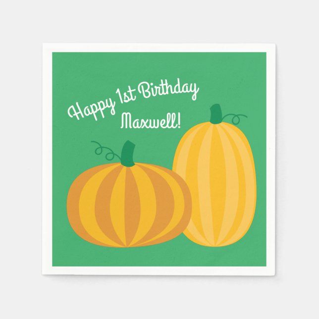 Pumpkin Kindergeburtstag Party Serviette (Vorderseite)