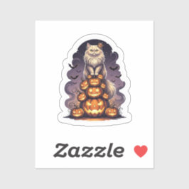 Pumpkin King Persian - Persian Cat Halloween Aufkleber