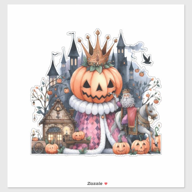 Pumpkin King reguliert Kunst Aufkleber (Blatt)