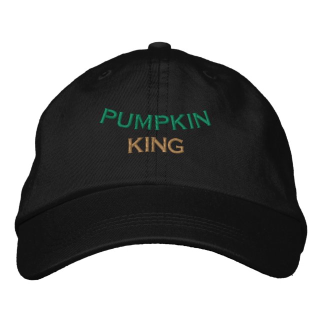 PUMPKIN KING Text Spooky Season Holiday-Hat Black  Bestickte Baseballkappe (Vorderseite)