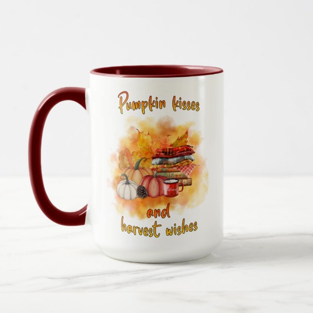 Pumpkin Kisses and Harvest wünscht 15oz Tasse (Links)