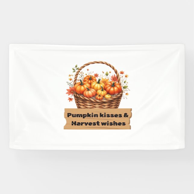 Pumpkin Kisses & Harvest Wünsche Fall Design Overs Banner (Horizontal)