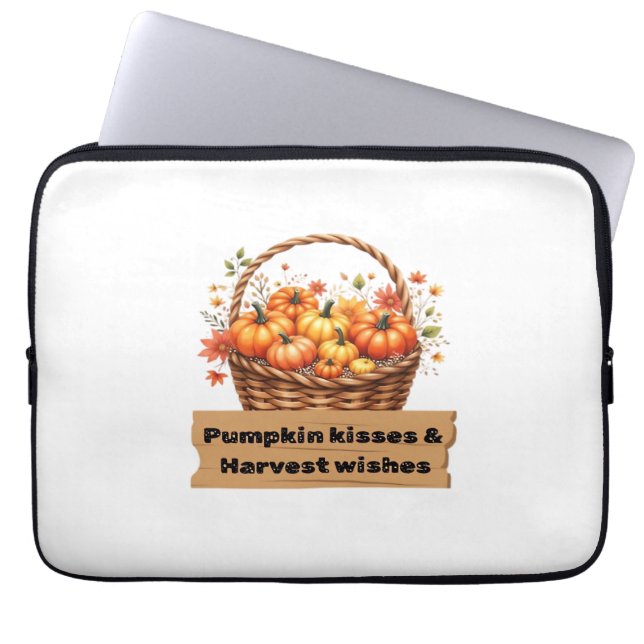 Pumpkin Kisses & Harvest Wünsche Fall Design Overs Laptopschutzhülle (Vorderseite)