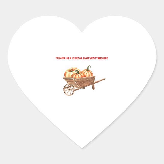 Pumpkin Kisses & Harvest wünscht einen überdimensi Herz-Aufkleber (Vorderseite)