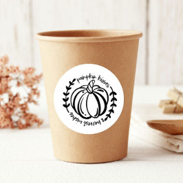 Pumpkin Kisses Harvest wünscht Erntedank Runder Aufkleber