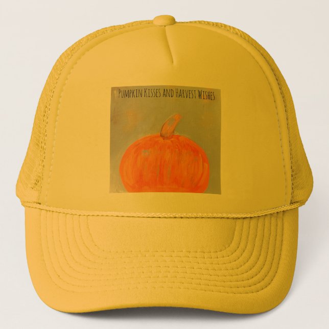Pumpkin Kisses & Harvest wünscht Trucker Hat Truckerkappe (Vorderseite)