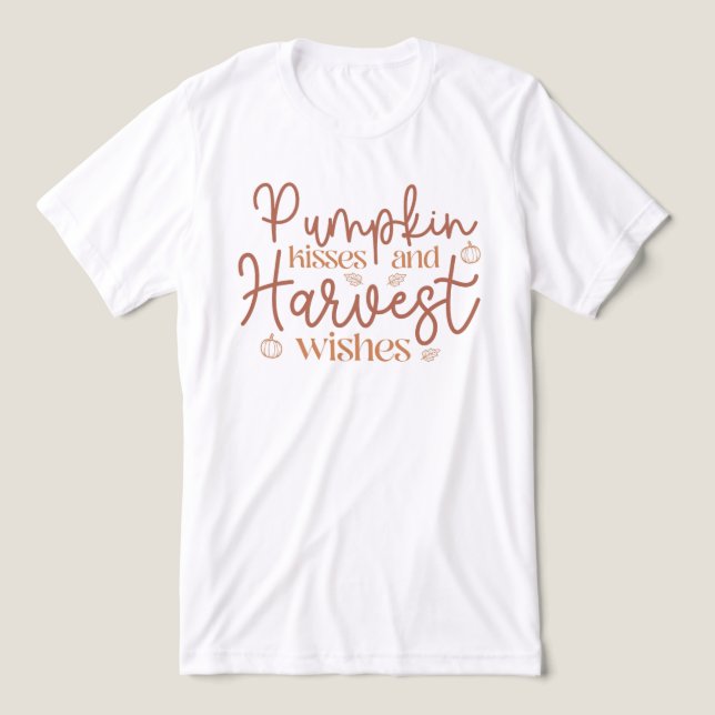 Pumpkin Kisses und Harvest Wünsche Tri-Blend Shirt (Design Vorderseite)