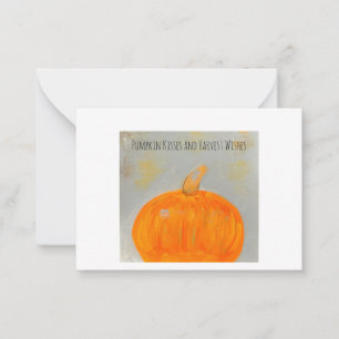 Pumpkin Kisses White Flat Note Card Mitteilungskarte