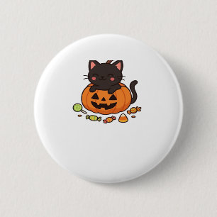 Pumpkin Kitty Parade Essential T - Shirt Button