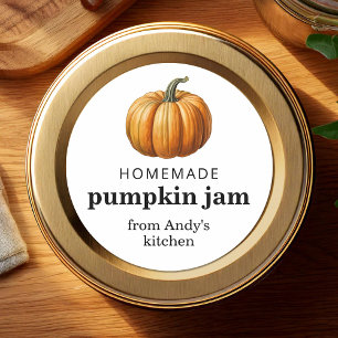 Pumpkin-Konfitüre hausgemachte Rezeptorenmarke Runder Aufkleber