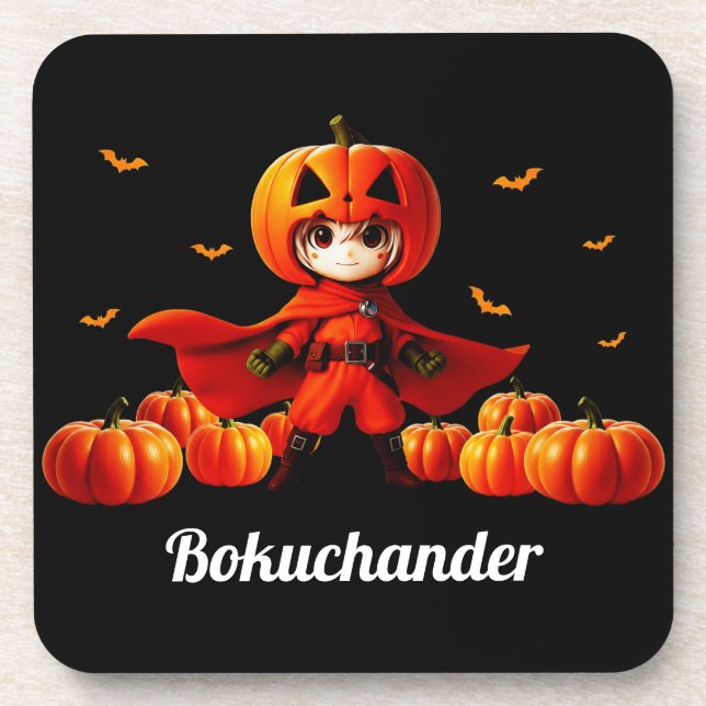 Pumpkin Kürbis o Bokchander (ボダ Untersetzerショ). Getränkeuntersetzer (Vorderseite)