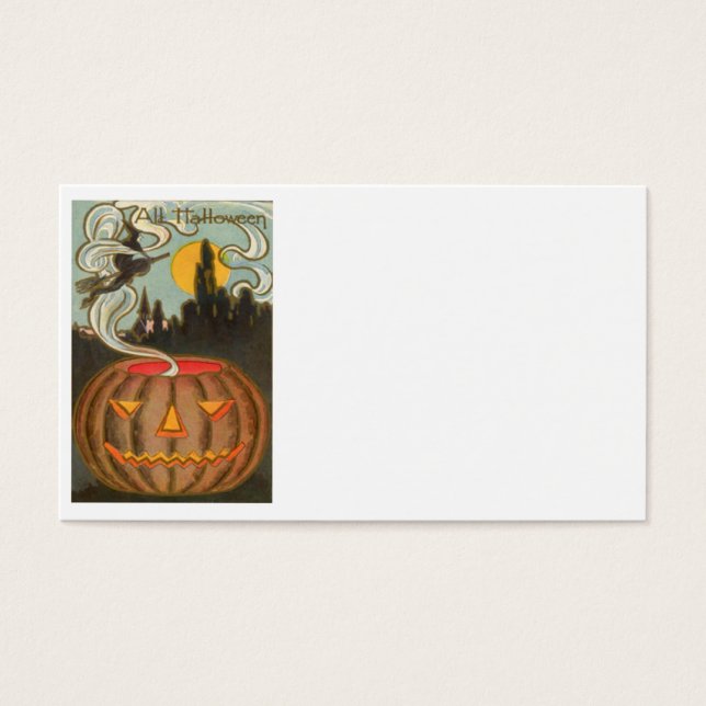 Pumpkin-Kürbislaterne Hexe Vollmond (Vorderseite)