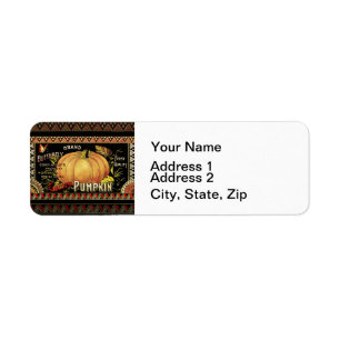 Pumpkin Label Antique Butterfly Marke