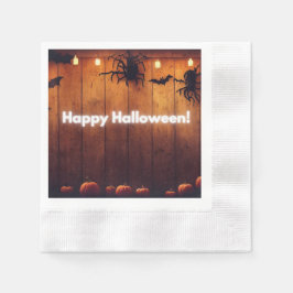 Pumpkin & Lantern Spider Serviette