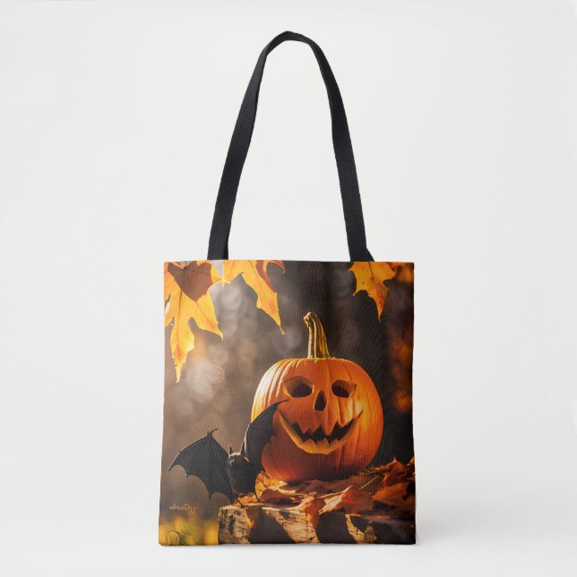 Pumpkin Lantern und Bat Halloween (Vorderseite)
