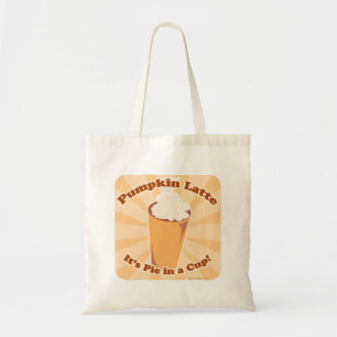 Pumpkin Latte Lover Slogan Cartoon Fun Design Tragetasche