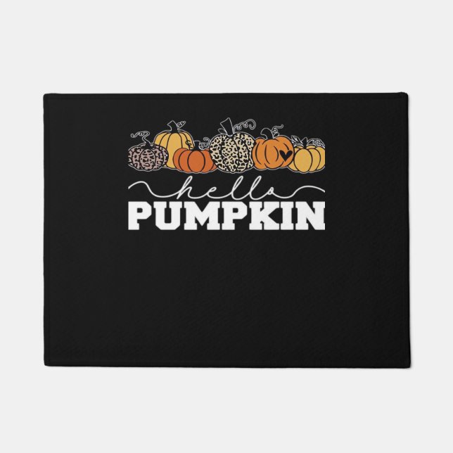 Pumpkin Leopard Fall Frauen Niedliche Herbstsaison Fußmatte (Vorderseite)