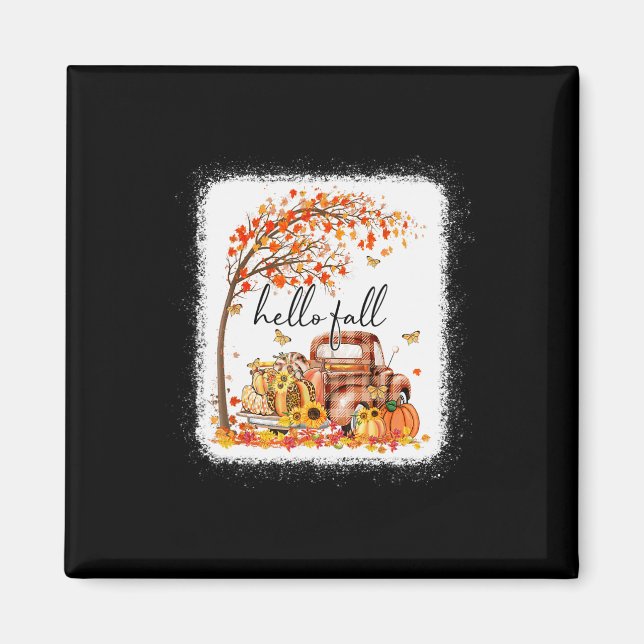 Pumpkin Leopard Hallo Fall glücklich Fall Y alle F Magnet (Vorne)
