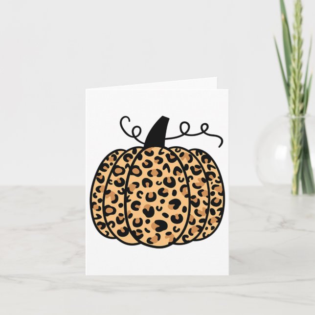 Pumpkin Leopard Print Erntedank Fall Pumpkin Au Karte (Vorderseite)