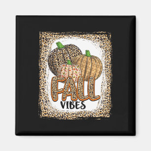 Pumpkin Leopard Print Fall Vibes Erntedank Mädchen Magnet