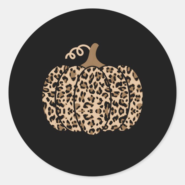 Pumpkin Leopard Print for N Runder Aufkleber (Vorderseite)