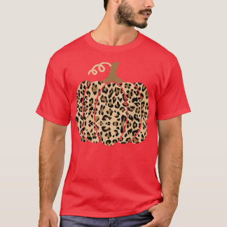 Pumpkin Leopard Print for Women Teen Girls T-Shirt