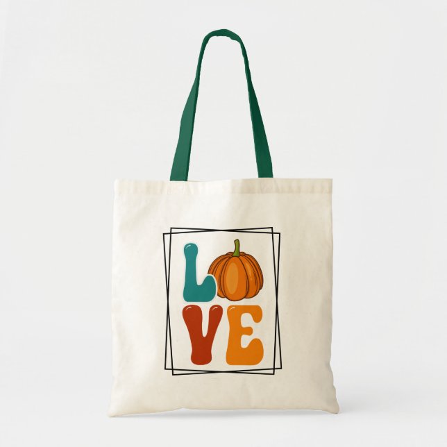 Pumpkin LIEBE Herbst Herbst Tragetasche (Vorne)