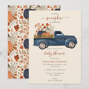Pumpkin Lieferwagen Truck Herbst Kinderduschmaschi Einladung
