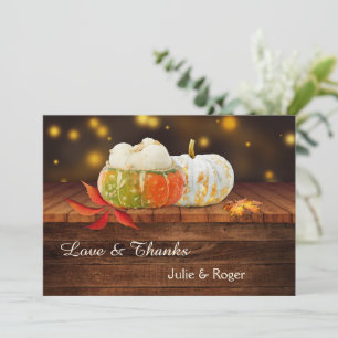 Pumpkin Lights Fall Foto Hochzeit Danke Karte