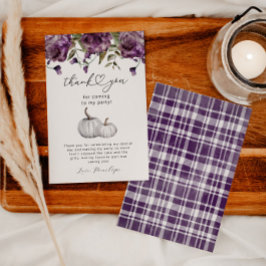 Pumpkin Lila Blume Geburtstagsparty Dankeskarte