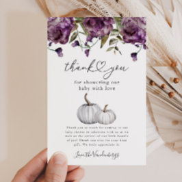 Pumpkin Lila Blume Kinderdusche Dankeskarte