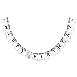 Pumpkin Lila Floral Happy Geburtstag Party Dekorat Wimpelkette