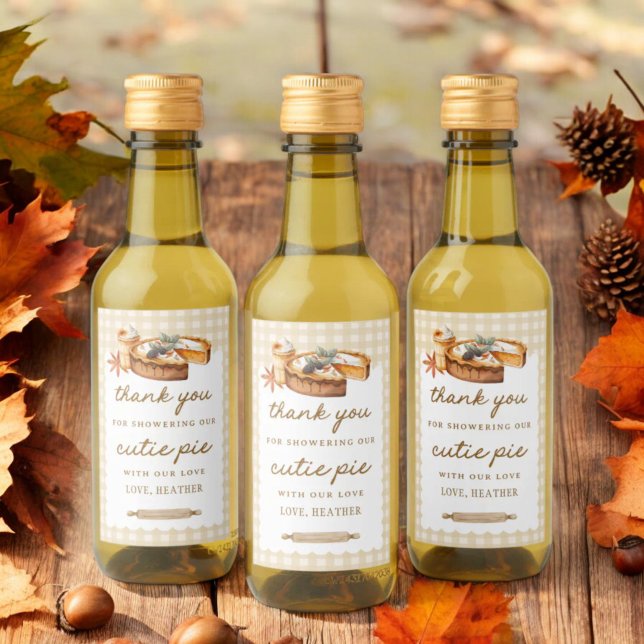 Pumpkin Little Süsse Pie Baby Dusche Gefallen Weinetikett (Von Creator hochgeladen)