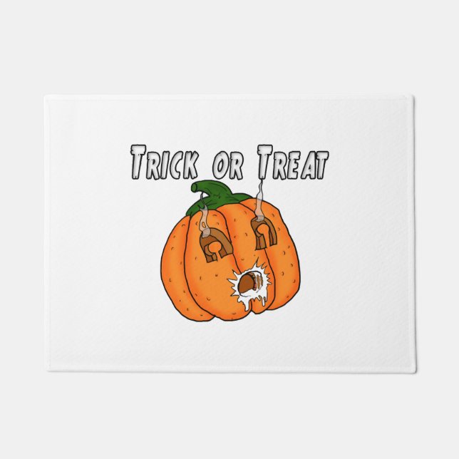 Pumpkin lustig freche Geschenktrank Halloween Fußmatte (Vorderseite)