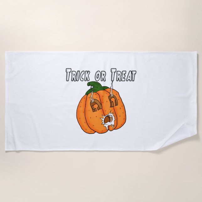 Pumpkin lustig freche Geschenktrank Halloween Strandtuch (Vorderseite)